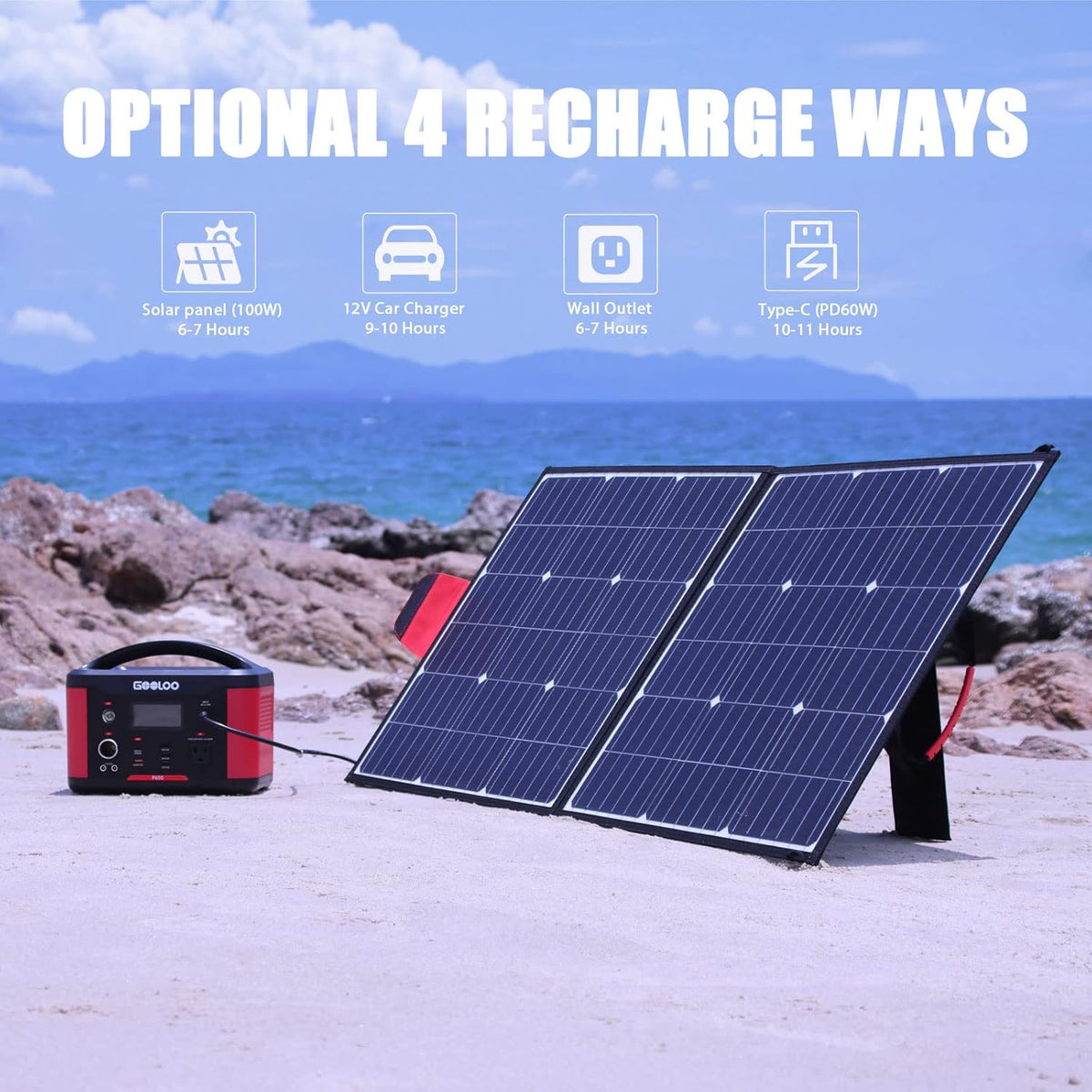 Portable Power Station 626Wh 600W AC Outlets Lithium Battery Y74339