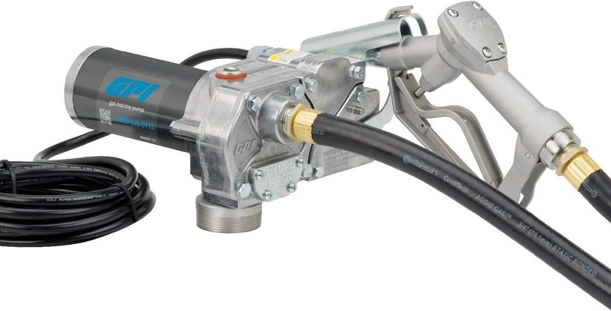 Fuel Transfer Pump with Automatic Shut-Off Nozzle, 15 GPM, 12' Hose V295951