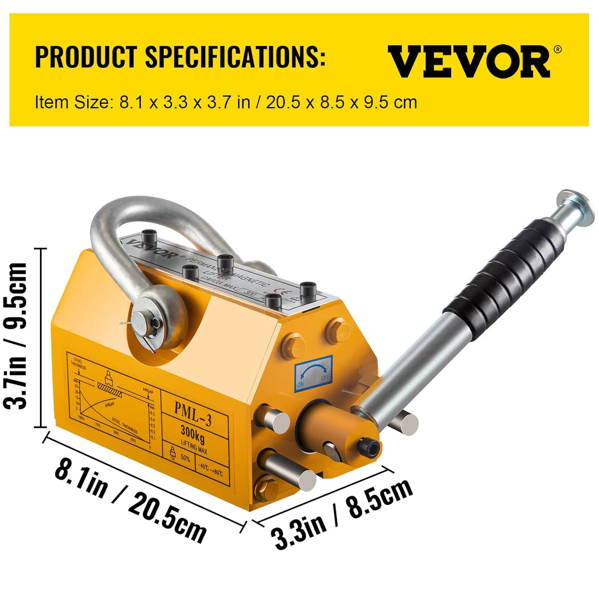 Steel Magnetic Lifter 880 LB 400 KG Neodymium Lifting Magnet C87260