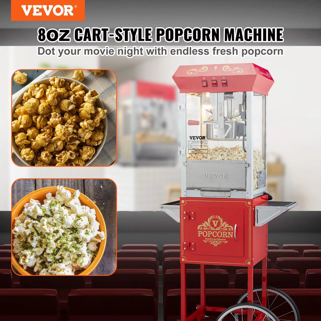 8 oz 48 Cups Red Popcorn Maker Cart T45072