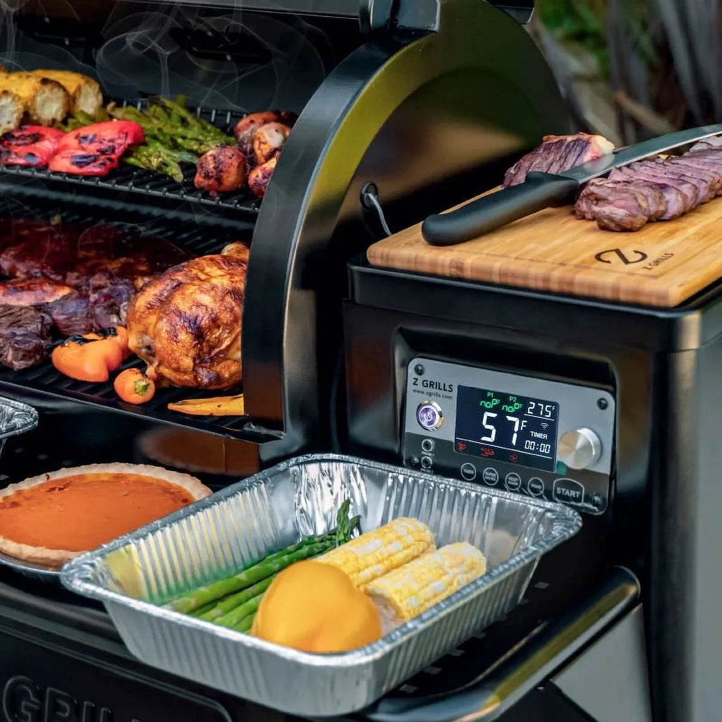 Pellet Grill & Smoker with Foldable Front Shelf, Ash Cleanout System, Rain Cover, 1056 sq.in Cooking Area W185