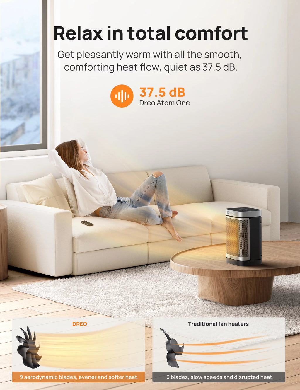 1500W Electric Space Heater with Oscillating and Remote Control J476327