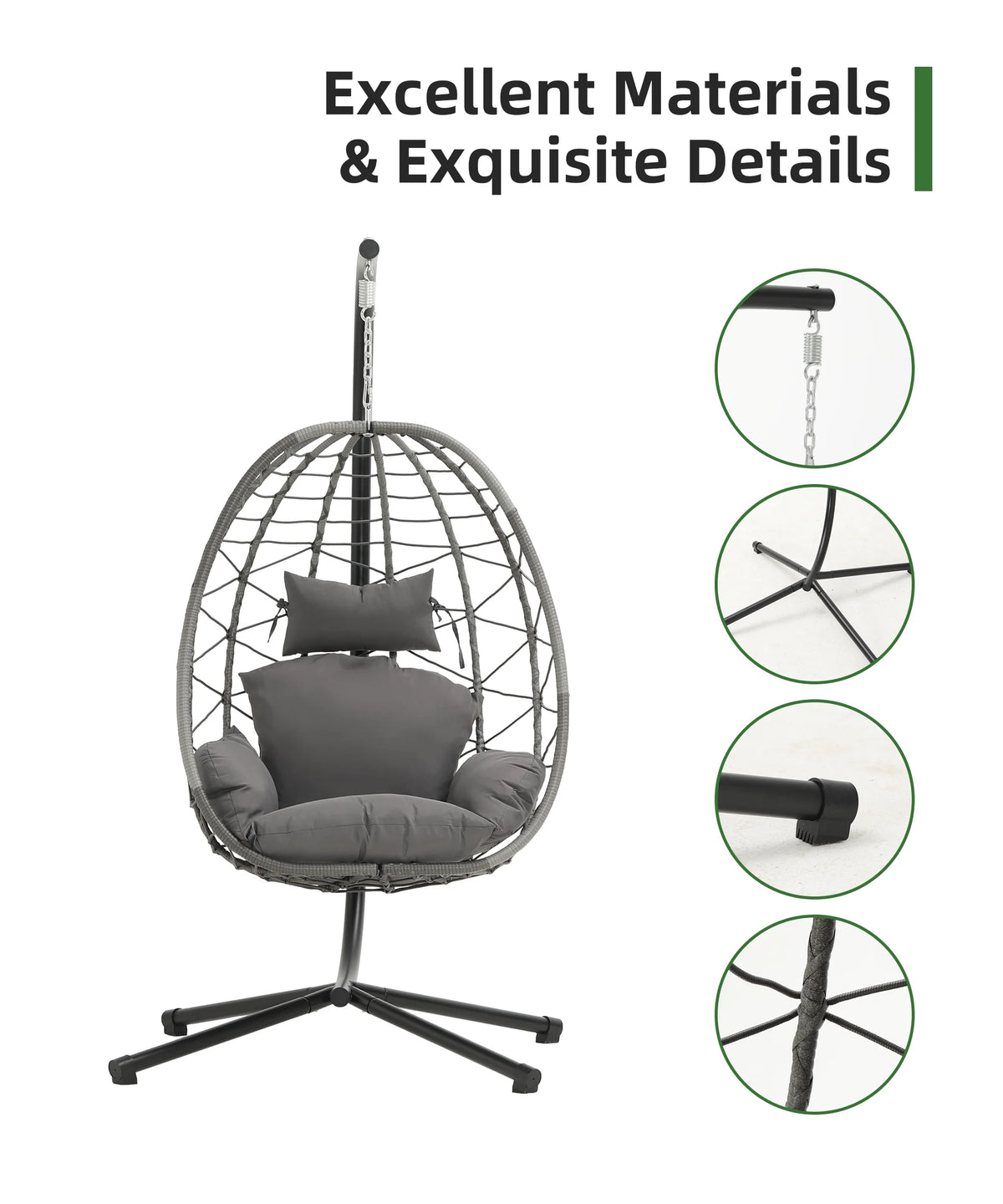 Indoor Outdoor Egg Swing Chair with Soft Cushion Z41140