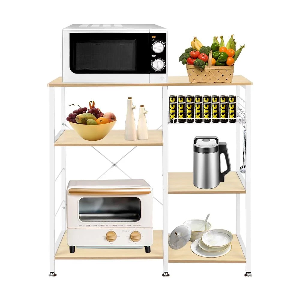 White Oak Bakers Rack with Basket T9125