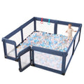 Black 79”x59” Baby Playpen with Door and Mesh M105