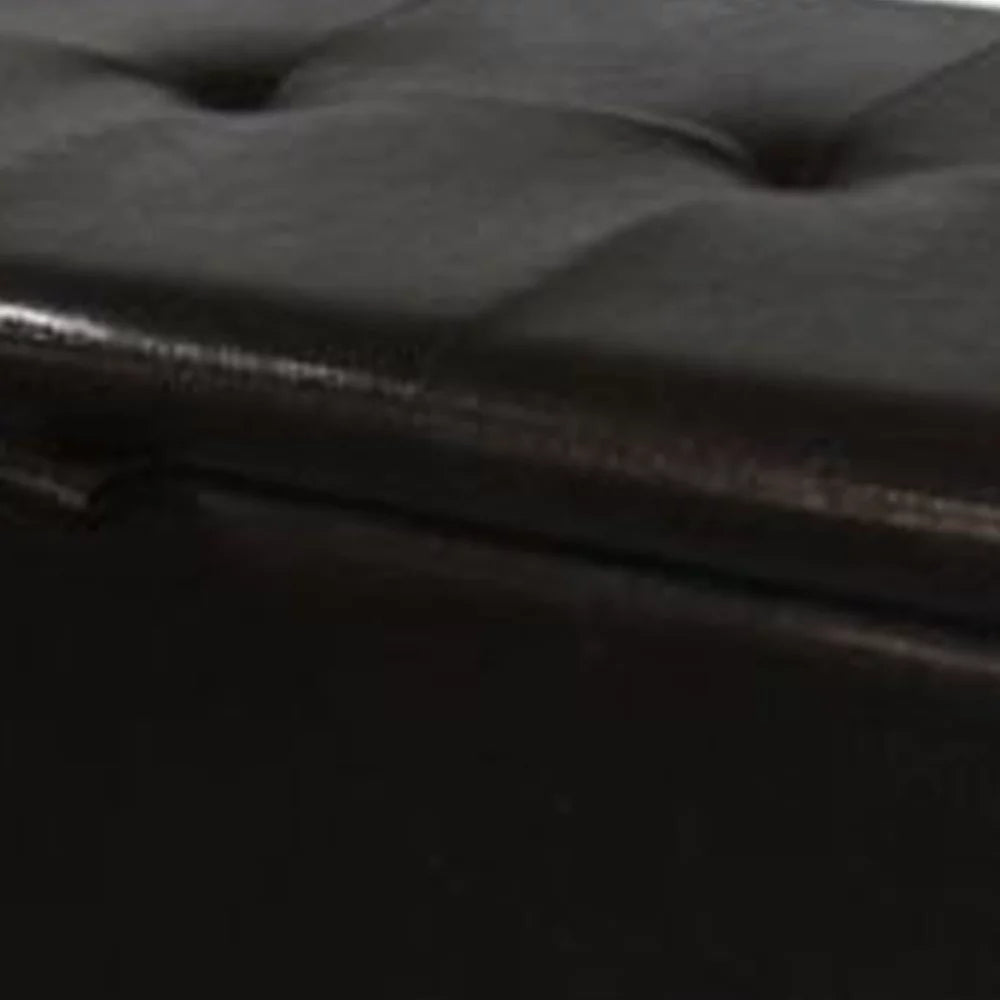 Dark Brown Wooden Shoe Storage Bench with Seating J569674