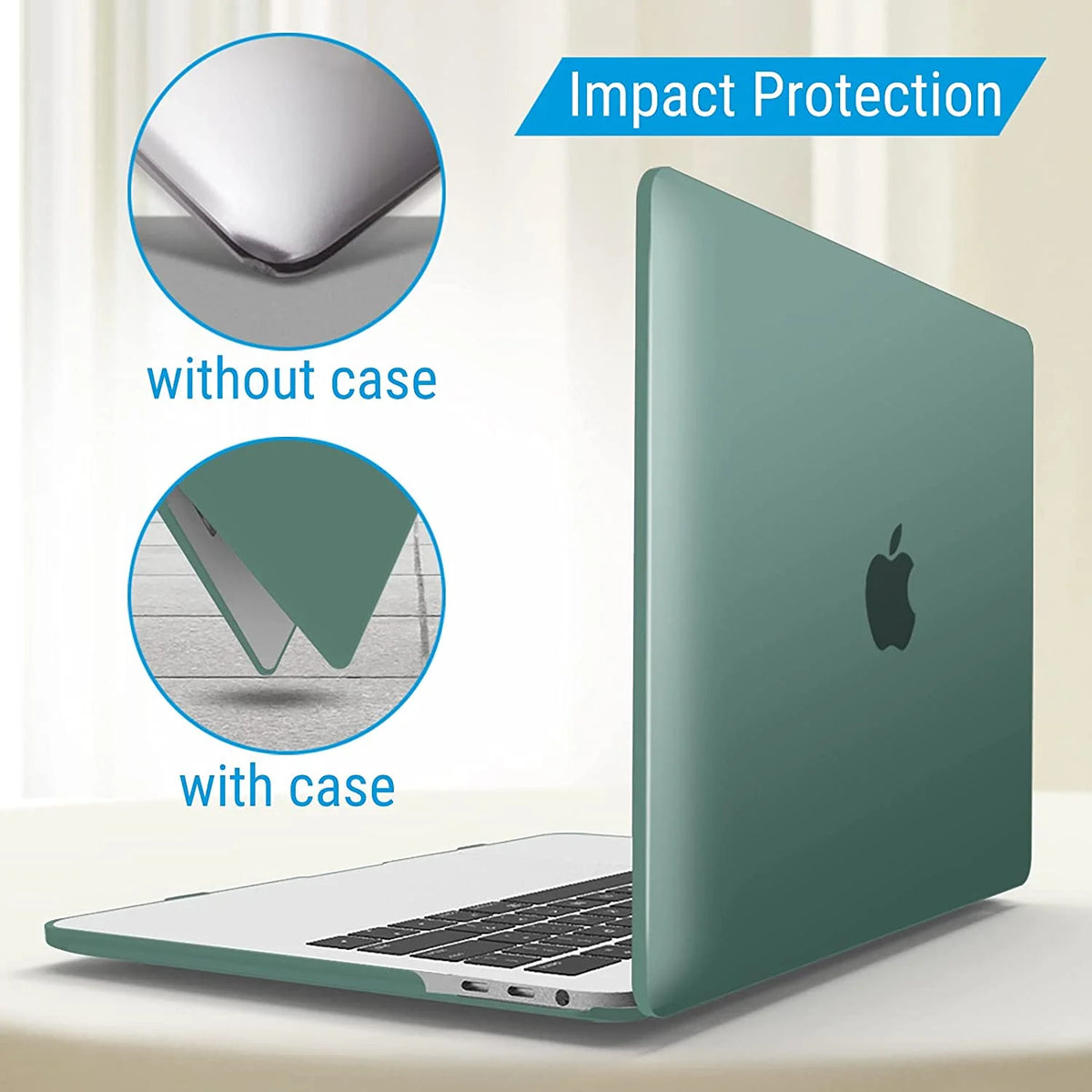Midnight Green Hard Shell Case for MacBook Pro 13 Inch with Keyboard Cover O495322