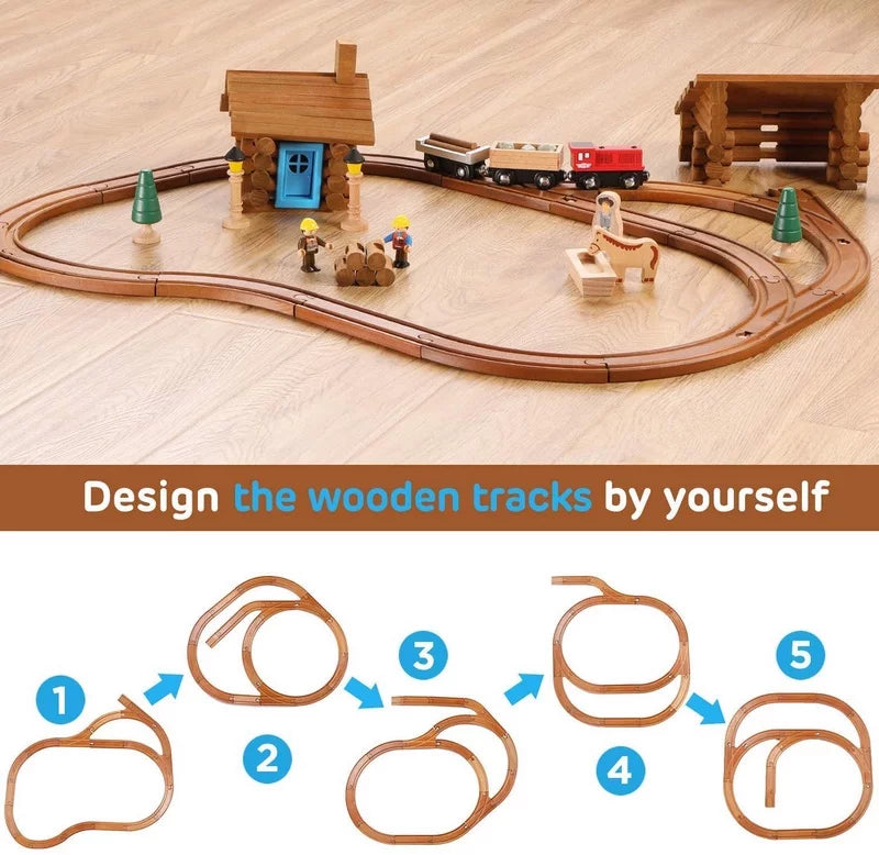 Wooden Train 100pcs Set Building Blocks R730