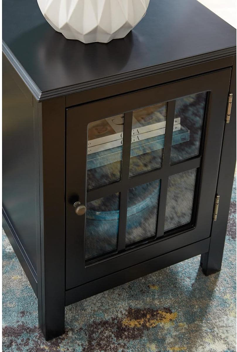 Black Modern Farmhouse Accent Cabinet End Table K727325