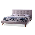 Upholstered Full Platform Bed in Beige E25951