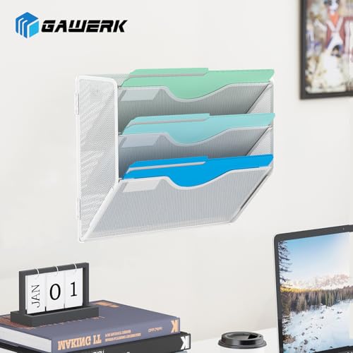 Black Mesh 3 Tier Hanging Wall File Organizer P22319