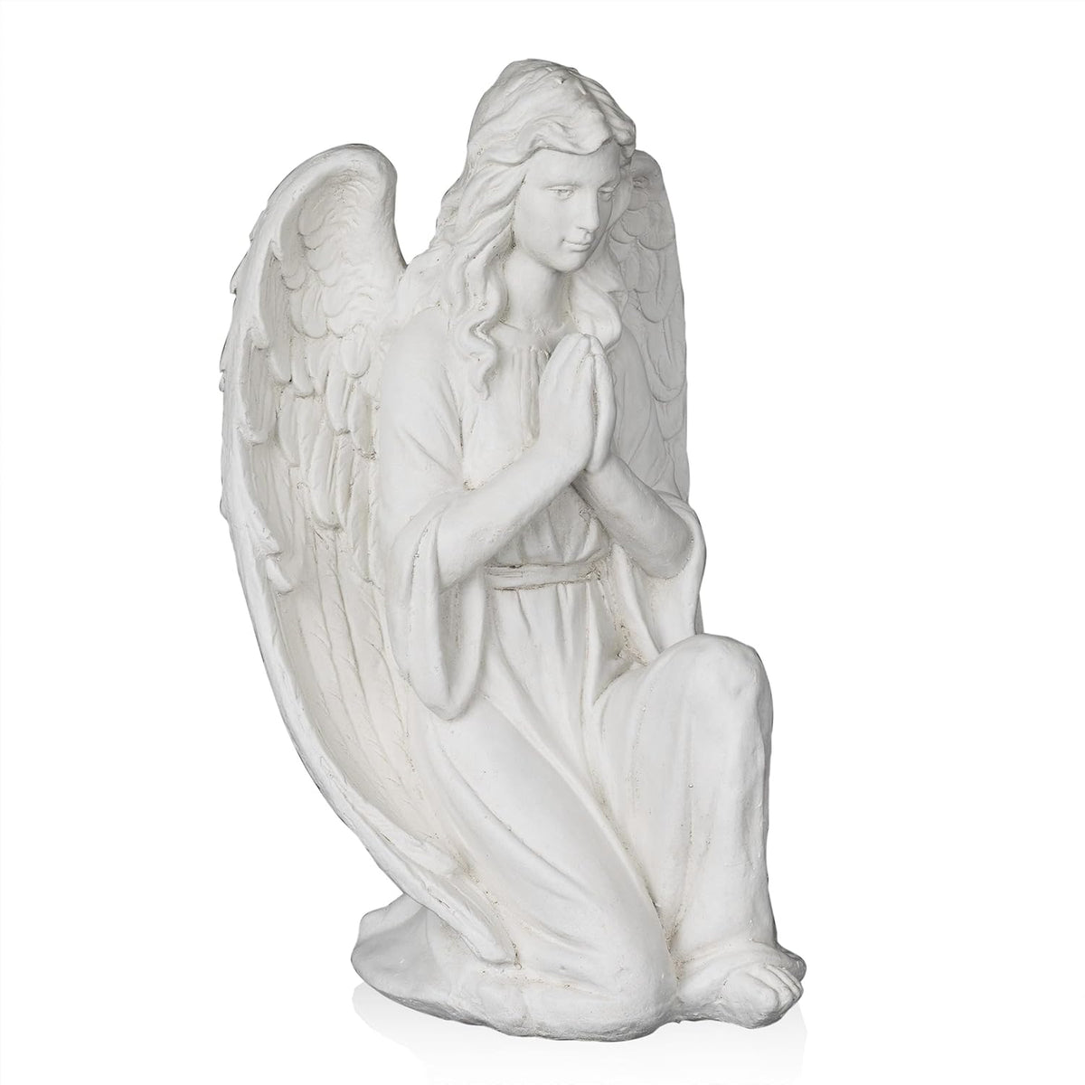 White Kneeling Praying Angel Statue Q36086