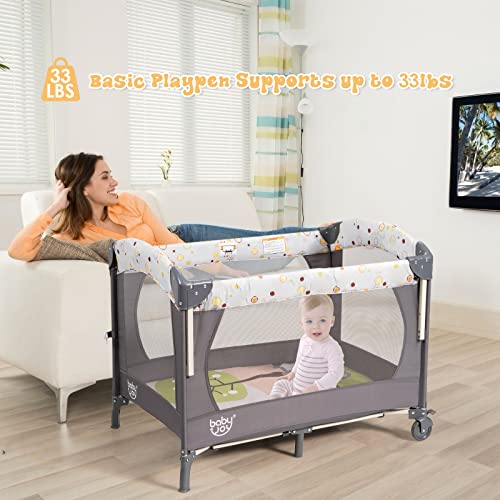 4 in 1 Pack and Play with Bassinet and Changing Table F981