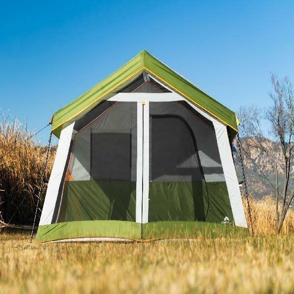8-Person Family Cabin Camping Tent with Screen Porch and Carry Bag N750