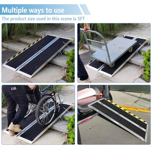 Non-Slip Folding Aluminum Wheelchair Ramp 3FT M7497