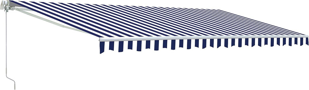 Red/White Stripe Retractable Motorized Patio Awning, 20' x 10' J122466
