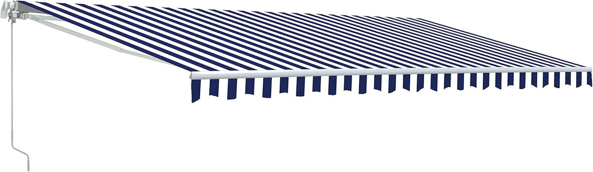 Red/White Stripe Retractable Motorized Patio Awning, 20' x 10' J122466