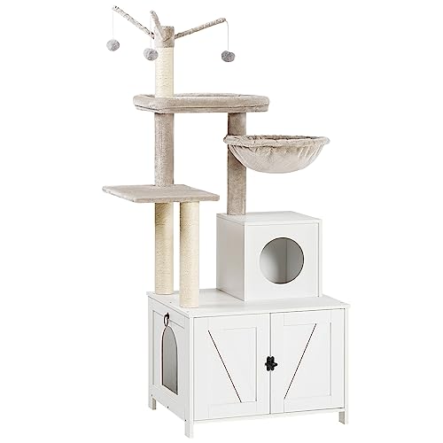 Wooden Cat Tree with Litter Box Enclosure D973