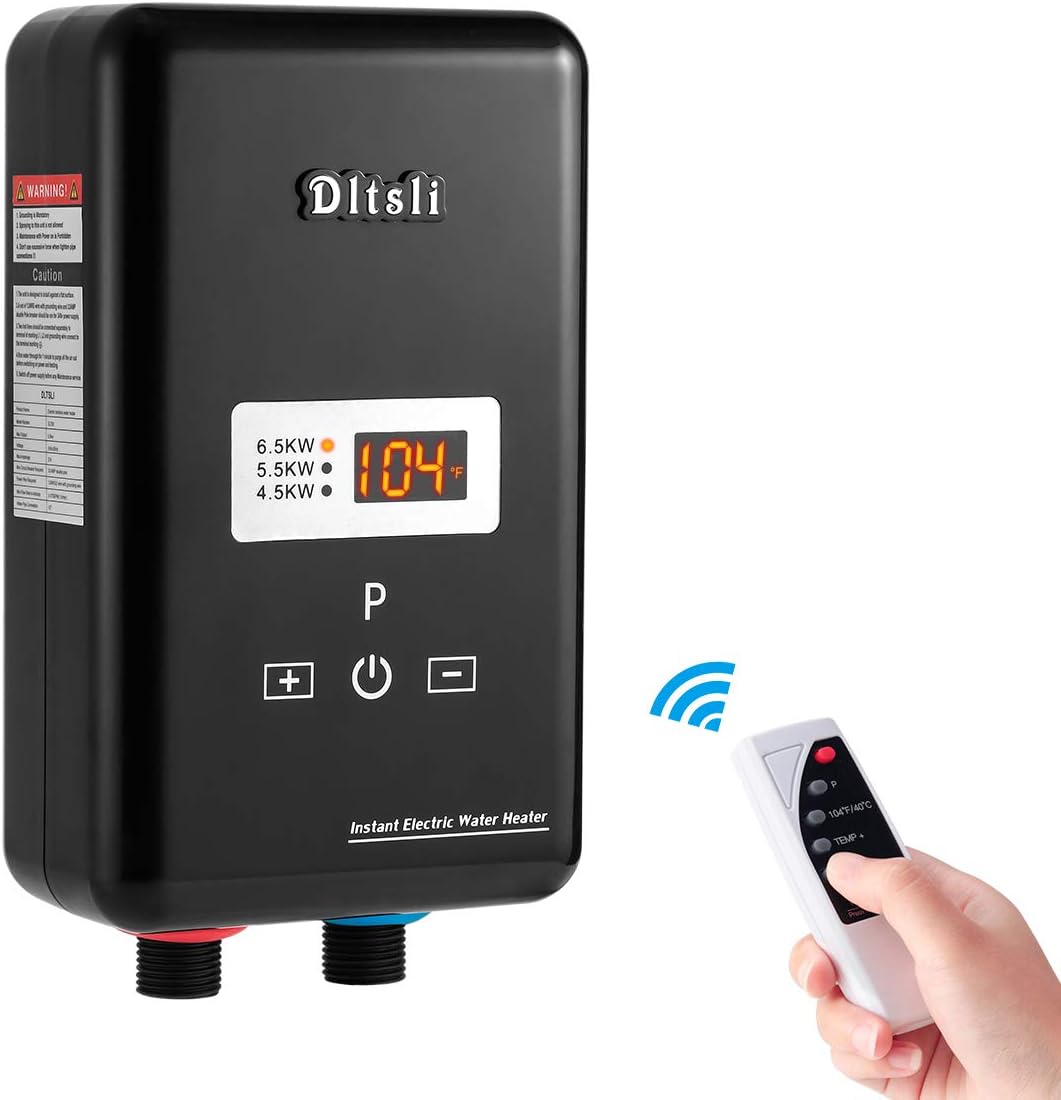 240V 6.5KW Tankless Instant Electric Water Heater with Remote Control V214506