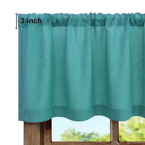 Natural Linen Cream Window Valance 3 Inch Rod Pocket Semi Sheer Light Filtering 18 Inch Length M693785