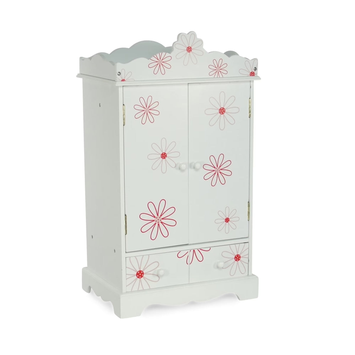 18 Inch Doll Clothes Storage Closet Armoire with 3 Notched Doll Clothes Hangers P37493
