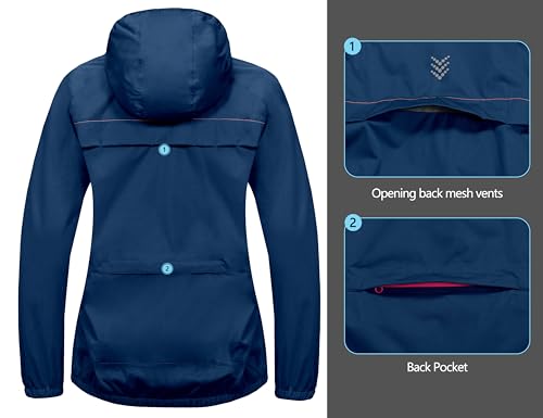 Women's Rain Cycling Stretch Jacket with Hood L497