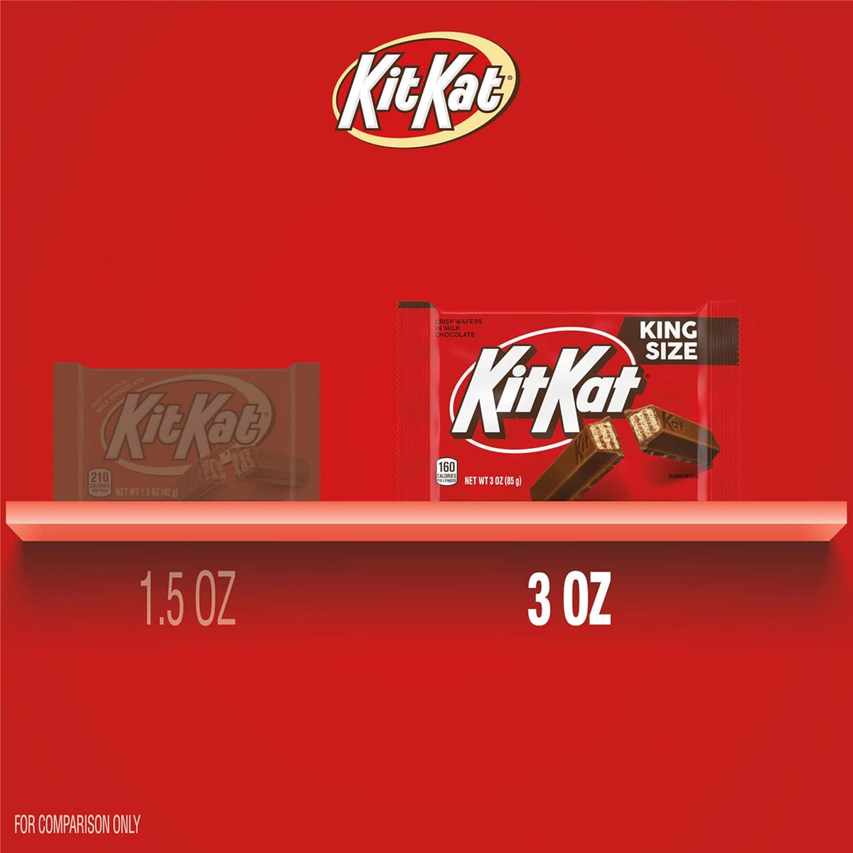 Milk Chocolate Wafer King Size Candy Bars, 3 oz (24 Count) H287025