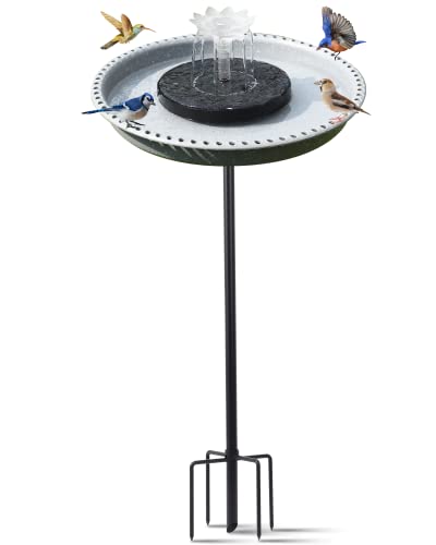 Solar Powered Bird Bath with Fountains A19956