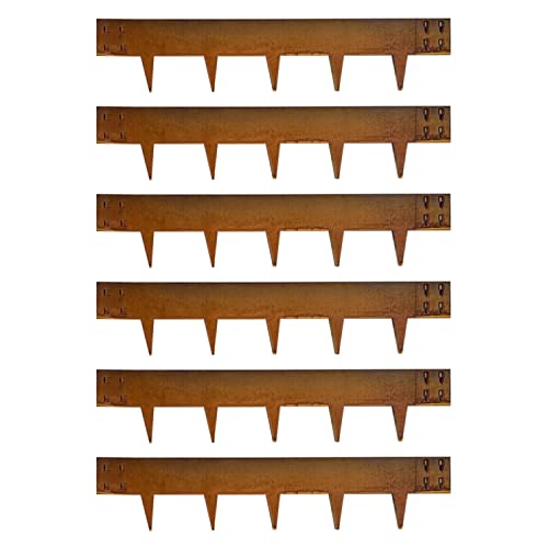 Corten Steel Landscape Edging 40 Inch Strips 8 Inch Depth 6 pcs V543