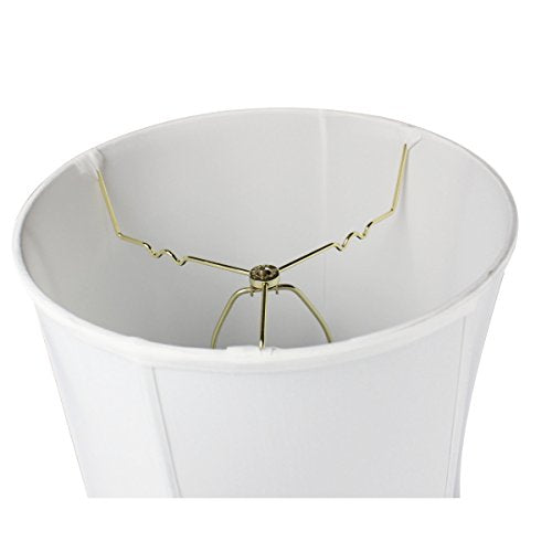 14"x16"x17" Tall Drum Lampshade with White Shantung Fabric K2884