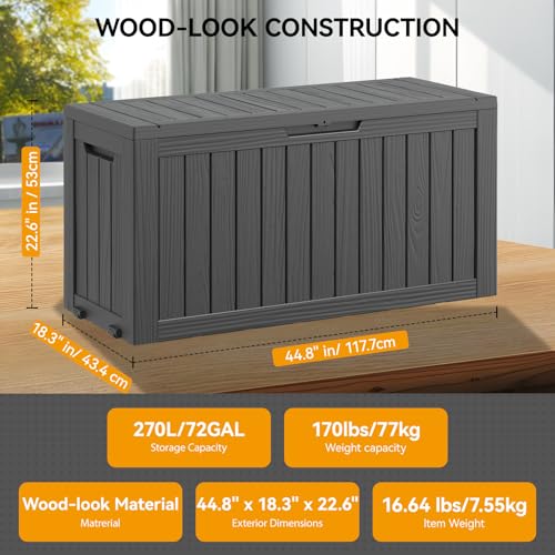 150 Gallon Black Resin Outdoor Storage Box W79974