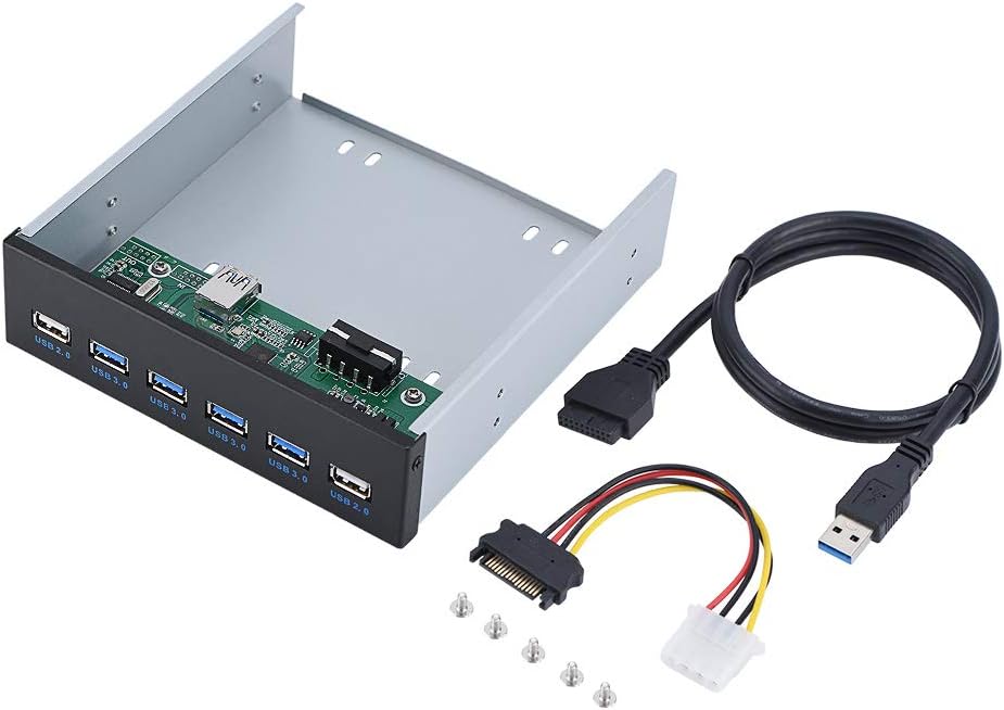 11 Port PC Front Panel with USB 3.0 Ports, eSATA Port, Card Reader, 5.25” Front Bay, Pack of 2 U293