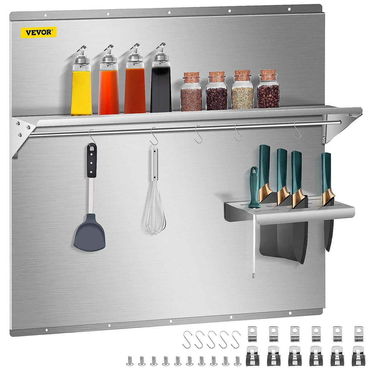 Stainless Steel Range Backsplash with Shelf S655