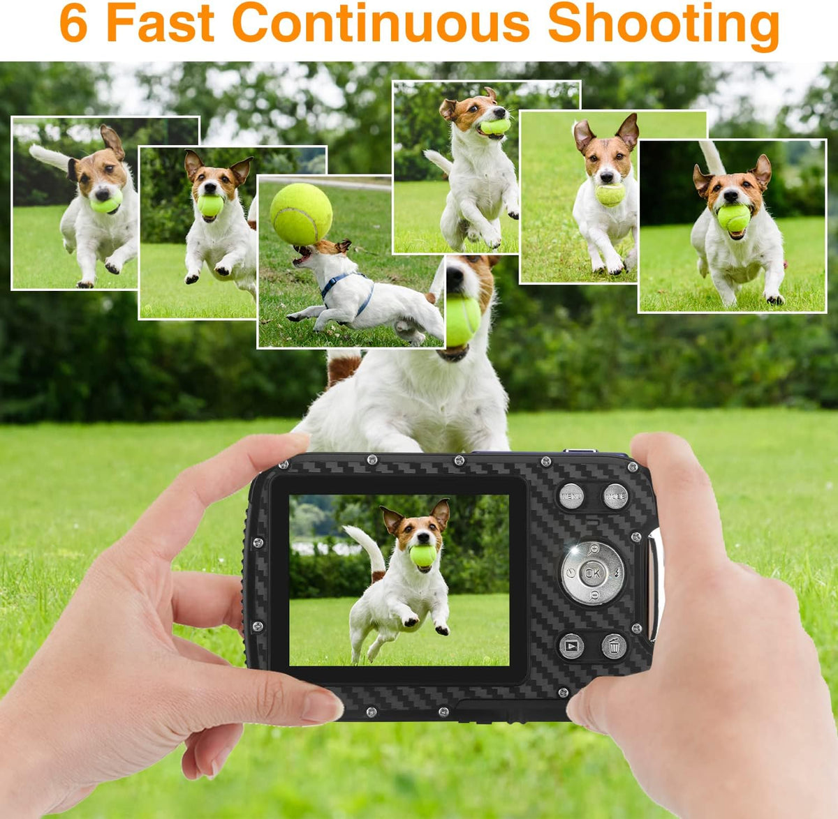 Waterproof Digital Camera 16MP HD 1080P Underwater Camera with Rechargeable Battery E50067