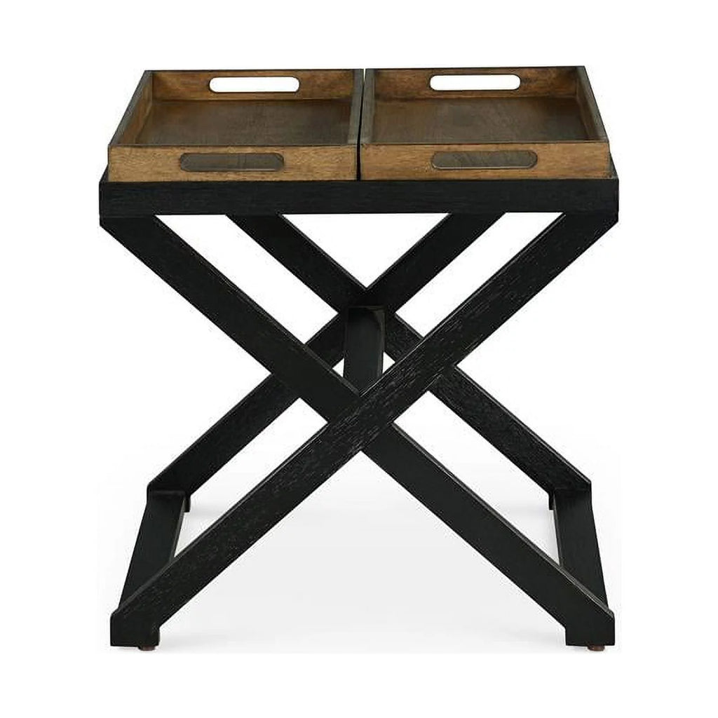 Walnut and Ebony Solid Wood End Table F7524