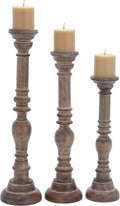Wooden Candle Stand, Set of 3 Pack of 2 G179