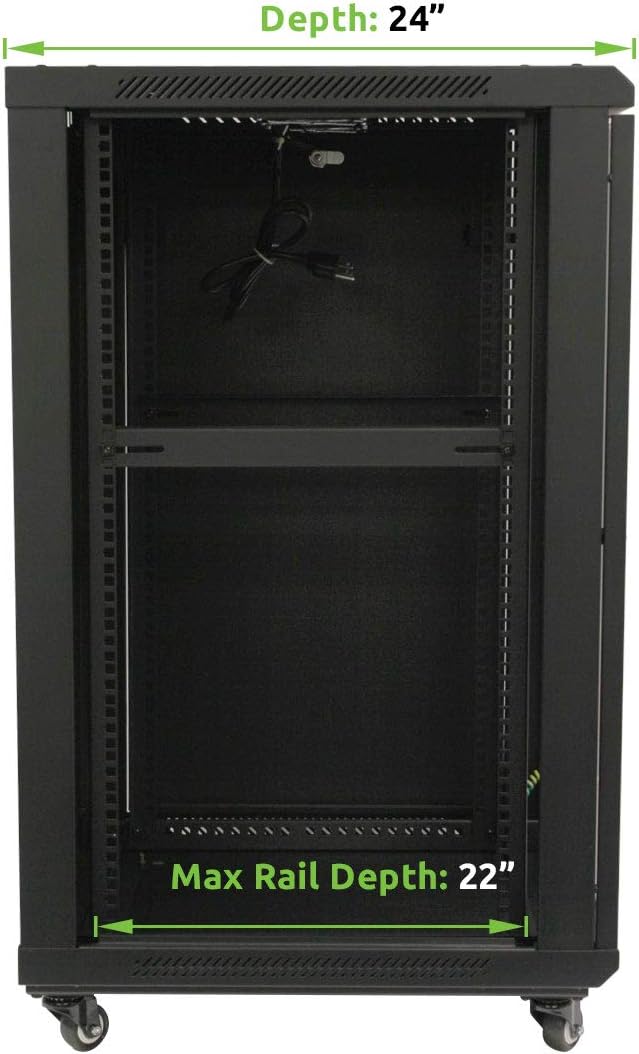 18U Wall Mount Server Cabinet with Glass Door and Shelves K638