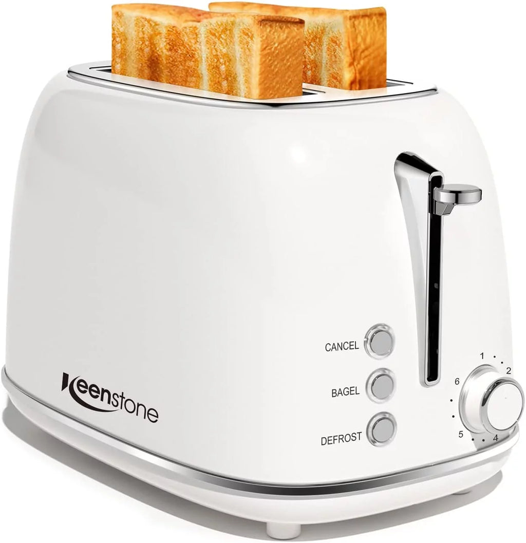 2 Slice Stainless Steel Retro Toaster with Wide Slot N520