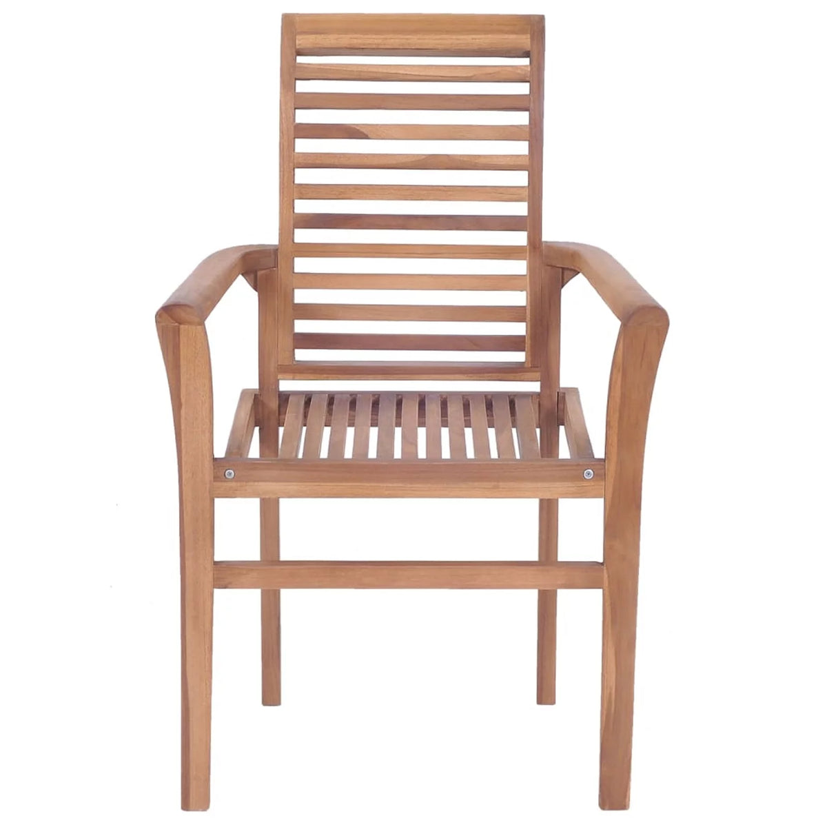 6 Pcs Teak Wood Dining Chairs with Gray Cushions I84595