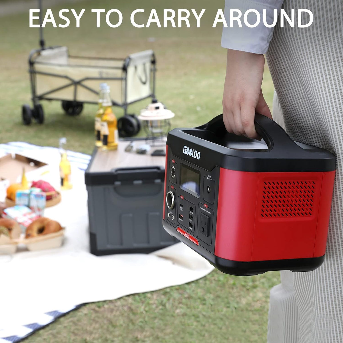 Portable Power Station 626Wh 600W AC Outlets Lithium Battery Y74339