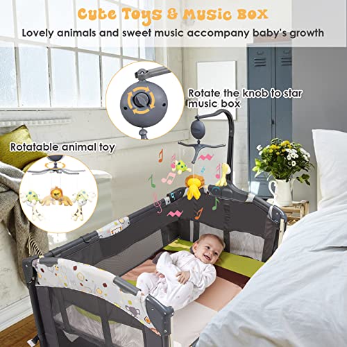 4 in 1 Pack and Play with Bassinet and Changing Table F981