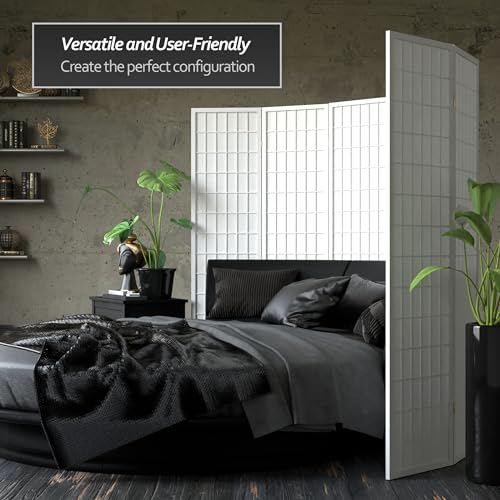 6 ft. Tall 4 Panels Window Pane Shoji Screen Room Divider M602658