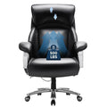 Big and Tall Heavy Duty Leather Office Chair with Wide Seat Black O584