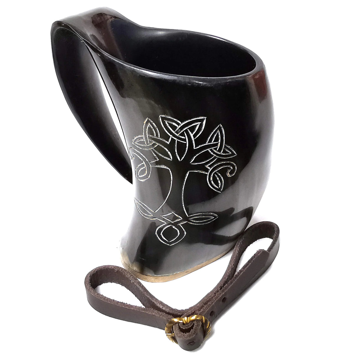 Viking Drinking Horn Tankard with Leather Strap 600ML F257065