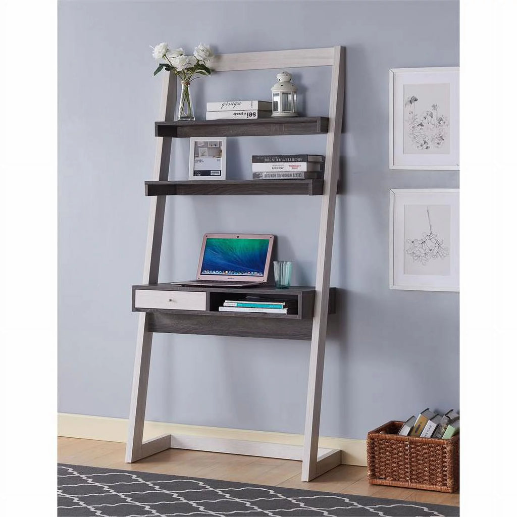 Modern Wood Writing Desk with Shelves E189