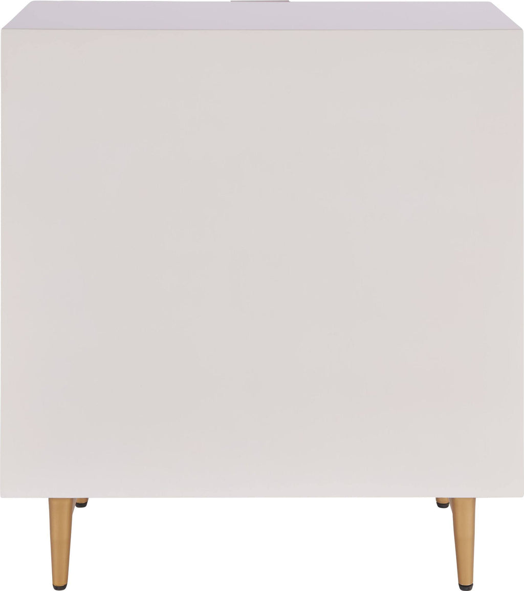 White 1-Drawer Geometric Small Cabinet X701141