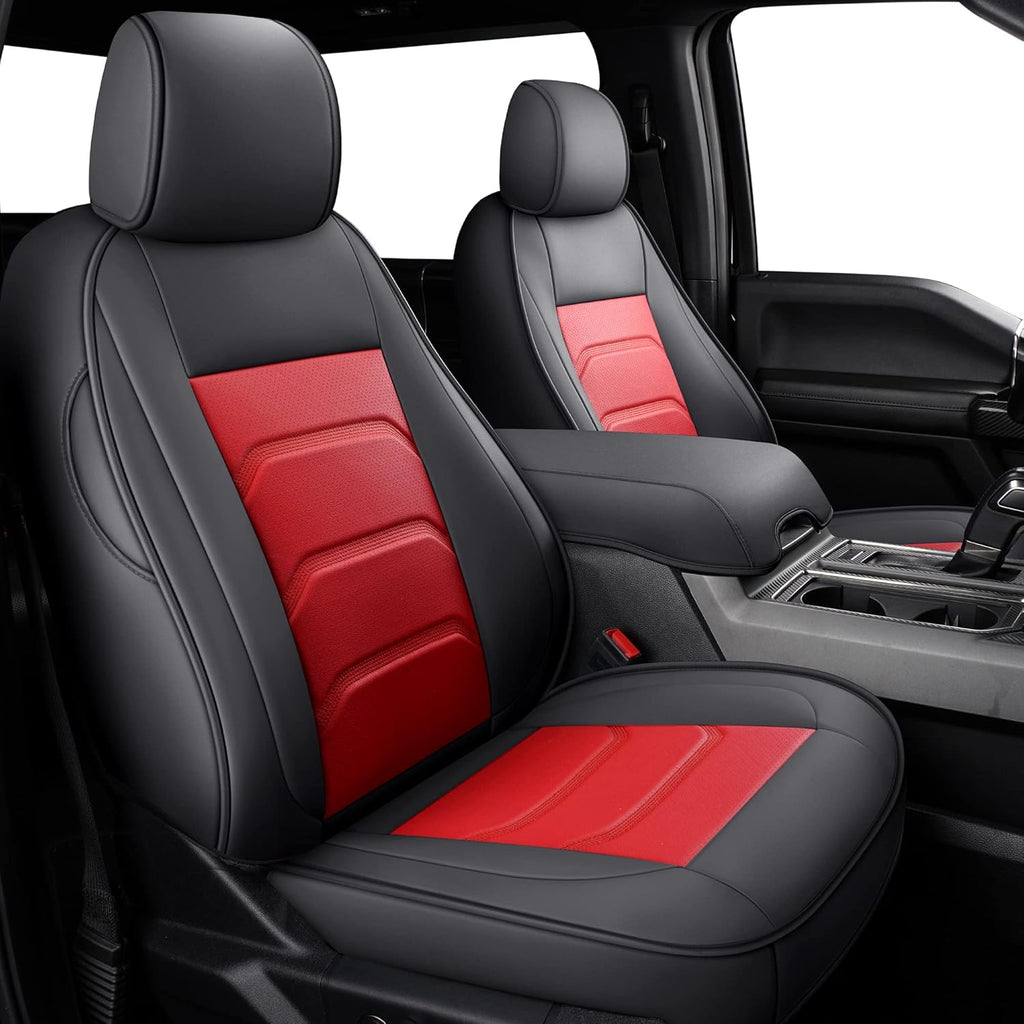 Beige Faux Leather Custom Seat Covers for Ford F150 F250 F350 2015-2020 E1376