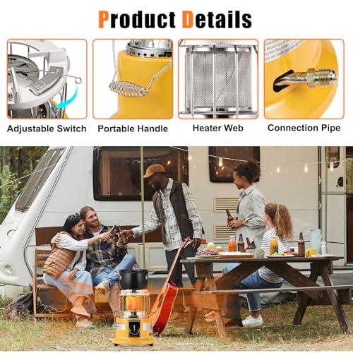 2 in 1 Propane Heater & Stove, 13000 BTU Portable Propane Heater with Handle D25473