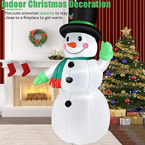 7 FT Christmas Inflatable Santa Claus with Green Gift Bag Built-in LED Lights P1025
