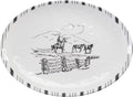 Black And White Melamine Serving Platter H1208